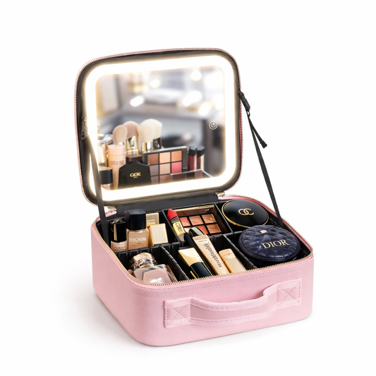 HAPPIO - Maleta de Maquiagem Com Espelho iluminado