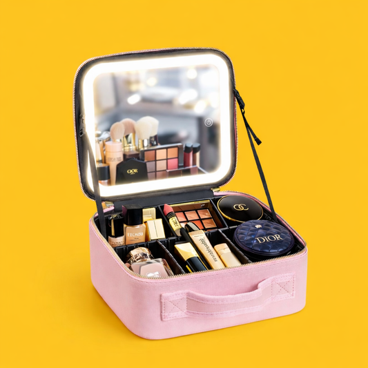 HAPPIO - Maleta de Maquiagem Com Espelho iluminado